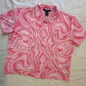 Pink Marble Mesh Shirt 💕 FOREVER 21